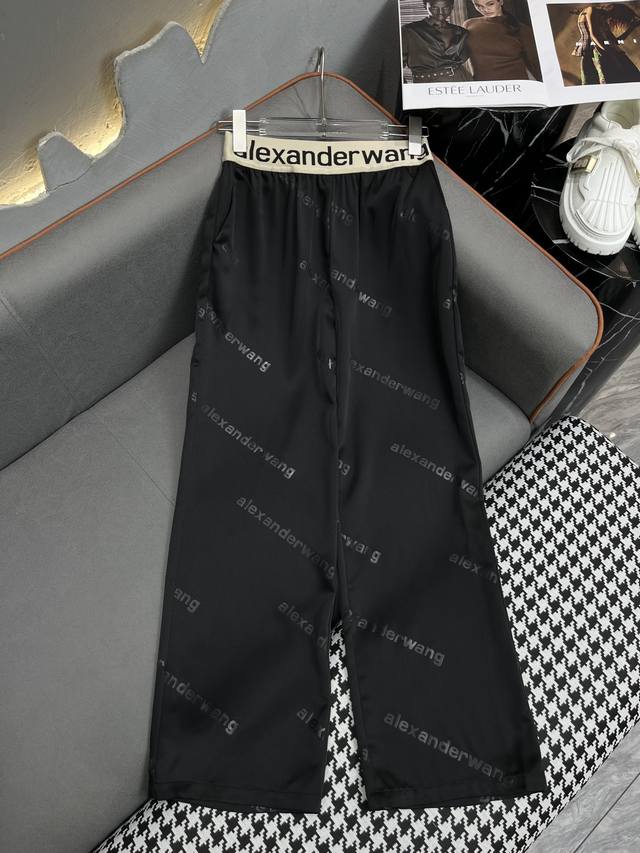 Alexan*Er Wang 24Ss夏季新款阔腿裤 面料舒适 字母织带装饰 版型非常好 两色三码sml